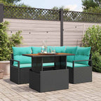 Garten Essgruppe mit Kissen 5 pcs Schwarz und Teal