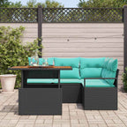 Garten Essgruppe mit Kissen 5 pcs Schwarz und Teal