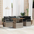 Garten Essgruppe mit Kissen 6 pcs Grau und Braun