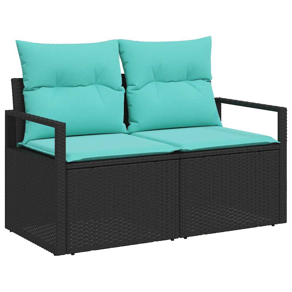 Garten Essgruppe mit Kissen 6 pcs Schwarz und Teal