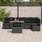 Garten Essgruppe mit Kissen 7 pcs Schwarz und Braun