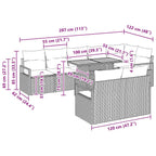 Garten-Sofa-Set mit Kissen mit Kissen 9 pcs Schwarz und Creme