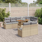 Garten-Sofa-Set mit Kissen mit Kissen 9 pcs Beige und Grau