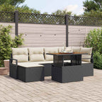 Garten Essgruppe mit Kissen 7 pcs Schwarz und Creme