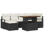 Garten Essgruppe mit Kissen 7 pcs Schwarz und Creme
