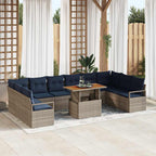 Garten Essgruppe mit Kissen 11 pcs Grau und Marineblau