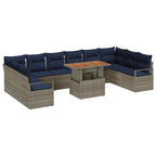 Garten Essgruppe mit Kissen 11 pcs Grau und Marineblau