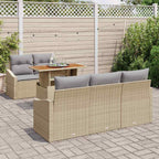 Garten Essgruppe mit Kissen 6 pcs Beige und Grau