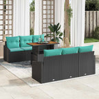 Garten Essgruppe mit Kissen 7 pcs Schwarz und Teal