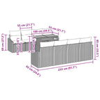 Garten-Sofa-Set mit Kissen 9 pcs Schwarz und Teal