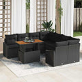 Garten Essgruppe mit Kissen 9 pcs Schwarz und Braun