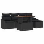 Garten Essgruppe mit Kissen 6 pcs Schwarz und Braun