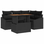 Garten Essgruppe mit Kissen 5 pcs Schwarz und Braun