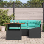 Garten Essgruppe mit Kissen 5 pcs Schwarz und Teal