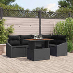 Garten Essgruppe mit Kissen 6 pcs Schwarz und Braun
