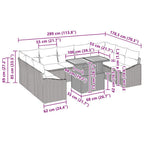 Garten Essgruppe mit Kissen 10 pcs Schwarz und Braun