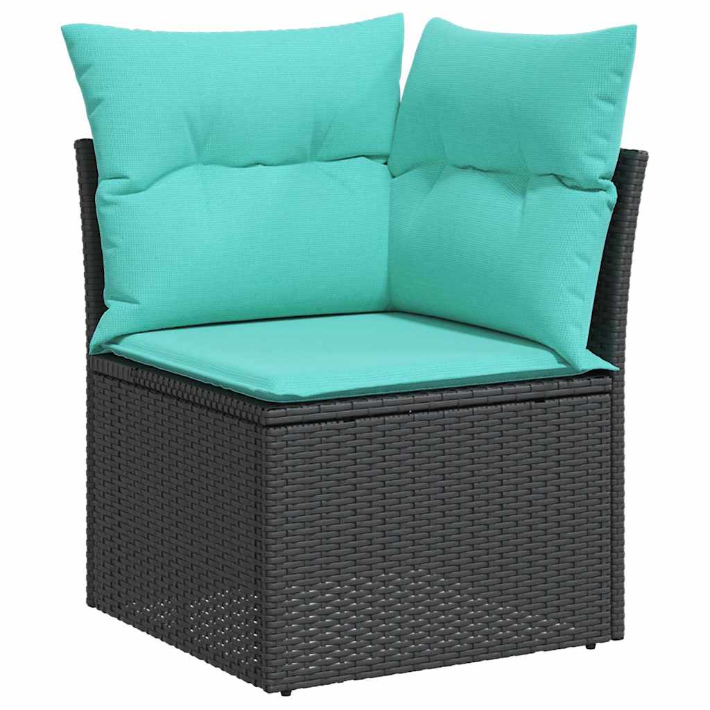 Garten Essgruppe mit Kissen 10 pcs Schwarz und Teal