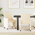 Esszimmerstühle mit Rollen 2 pcs Creme 57 x 66 x 94 cm