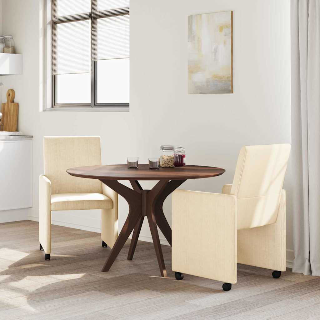 Esszimmerstühle mit Rollen 2 pcs Creme 57 x 66 x 94 cm