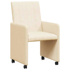 Esszimmerstühle mit Rollen 2 pcs Creme 57 x 66 x 94 cm