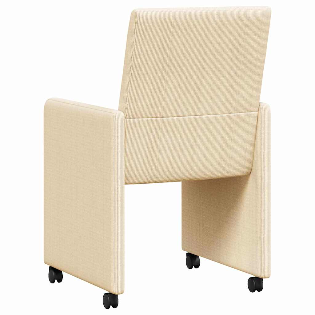 Esszimmerstühle mit Rollen 2 pcs Creme 57 x 66 x 94 cm
