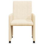Esszimmerstühle mit Rollen 2 pcs Creme 57 x 66 x 94 cm