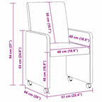 Esszimmerstühle mit Rollen 2 pcs Blau 57 x 66 x 94 cm Cordstoff