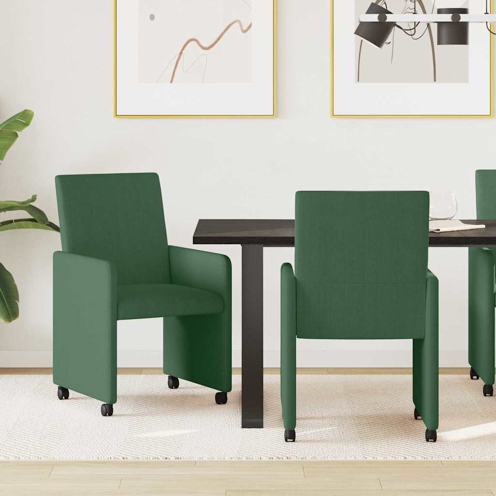 Esszimmerstühle mit Rollen 2 pcs Grau-Grün 57 x 66 x 94 cm