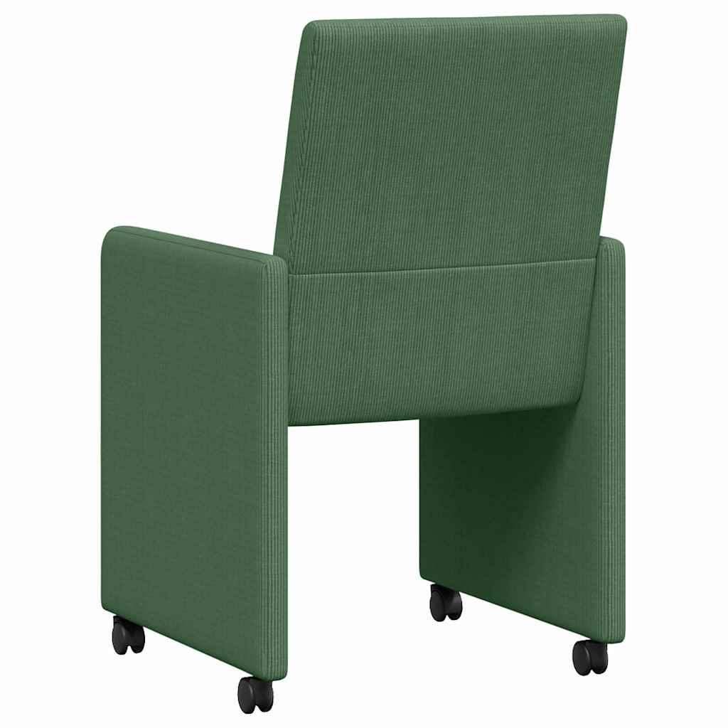 Esszimmerstühle mit Rollen 2 pcs Grau-Grün 57 x 66 x 94 cm