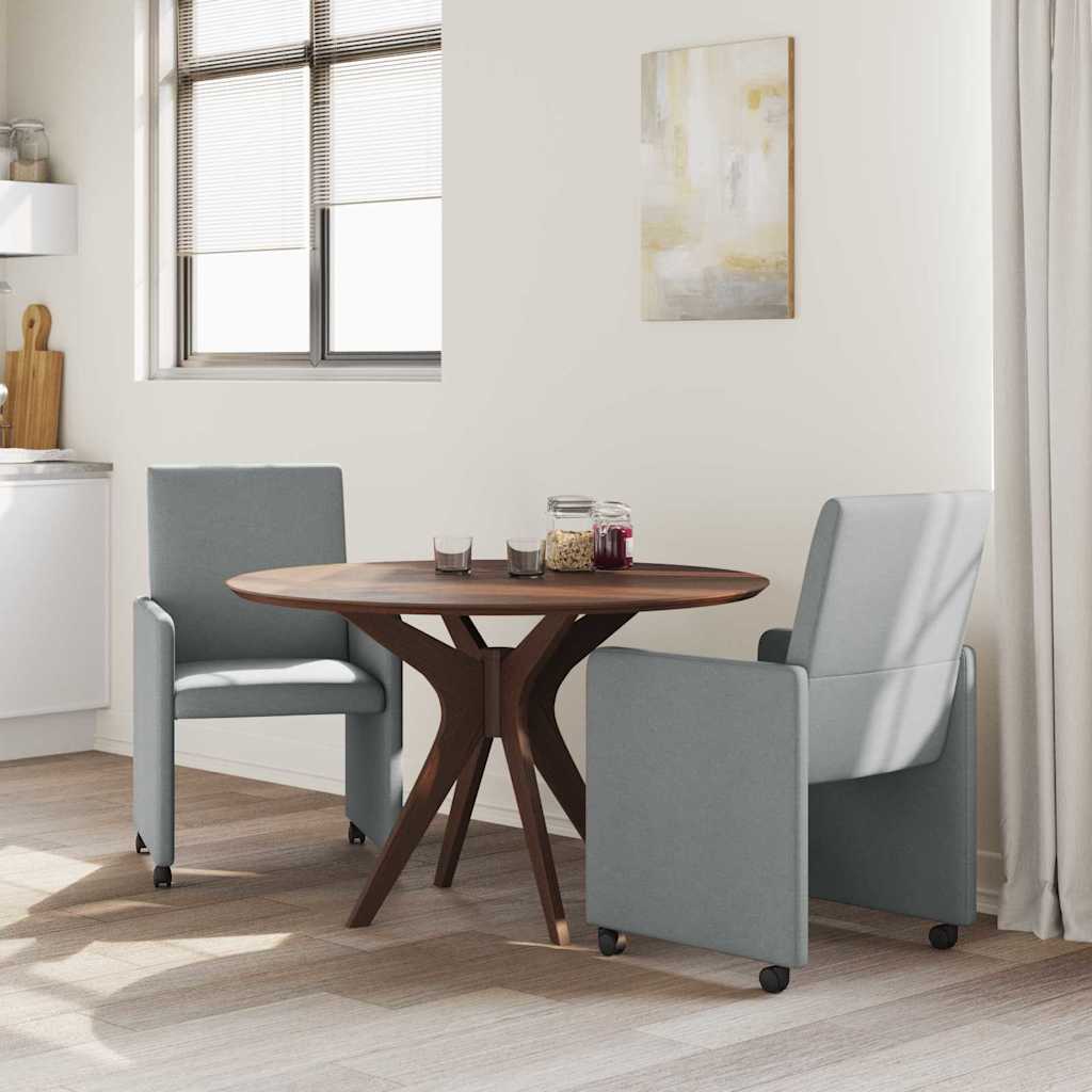 Esszimmerstühle mit Rollen 2 pcs Hellgrau 57 x 66 x 94 cm Stoff