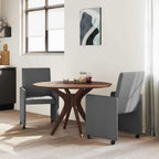 Esszimmerstühle mit Rollen 2 pcs Dunkelgrau 57 x 66 x 94 cm