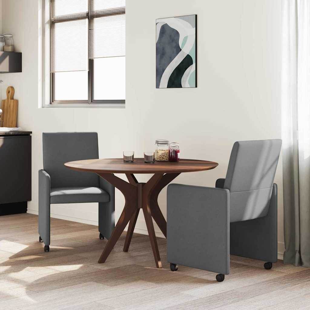 Esszimmerstühle mit Rollen 2 pcs Dunkelgrau 57 x 66 x 94 cm