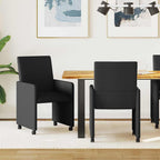 Esszimmerstühle mit Rollen 2 pcs Schwarz 57 x 66 x 94 cm Stoff