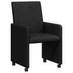 Esszimmerstühle mit Rollen 2 pcs Schwarz 57 x 66 x 94 cm Stoff