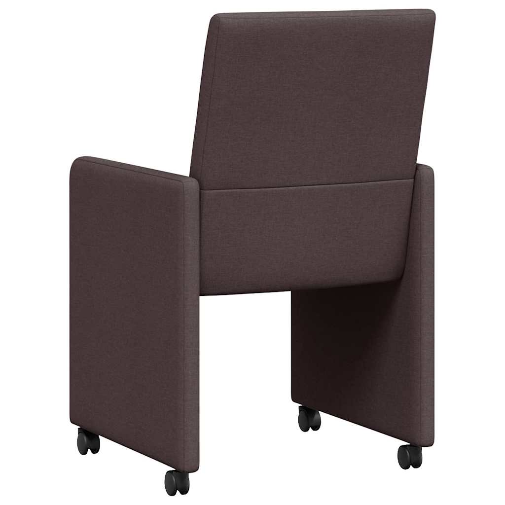 Esszimmerstühle mit Rollen 2 pcs Dunkelbraun 57 x 66 x 94 cm