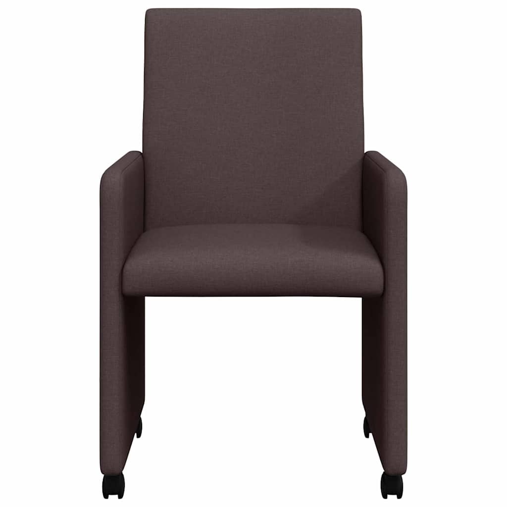 Esszimmerstühle mit Rollen 2 pcs Dunkelbraun 57 x 66 x 94 cm