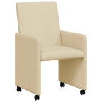 Esszimmerstühle mit Rollen 2 pcs Creme 57 x 66 x 94 cm Stoff