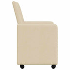 Esszimmerstühle mit Rollen 2 pcs Creme 57 x 66 x 94 cm Stoff