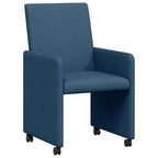 Esszimmerstühle mit Rollen 2 pcs Blau 57 x 66 x 94 cm Stoff