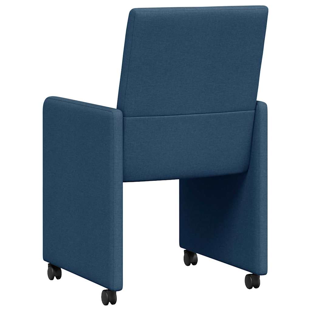Esszimmerstühle mit Rollen 2 pcs Blau 57 x 66 x 94 cm Stoff