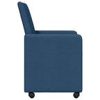 Esszimmerstühle mit Rollen 2 pcs Blau 57 x 66 x 94 cm Stoff