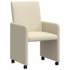 Esszimmerstühle mit Rollen 2 pcs Creme 57 x 66 x 94 cm