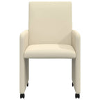 Esszimmerstühle mit Rollen 2 pcs Creme 57 x 66 x 94 cm