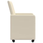 Esszimmerstühle mit Rollen 2 pcs Creme 57 x 66 x 94 cm