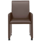 Esszimmerstühle mit Rollen 2 pcs Braun 57 x 66 x 94 cm
