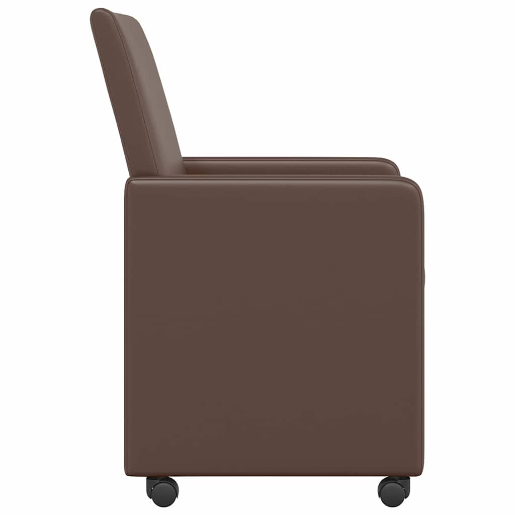 Esszimmerstühle mit Rollen 2 pcs Braun 57 x 66 x 94 cm