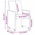 Esszimmerstühle mit Rollen 2 pcs Braun 57 x 66 x 94 cm