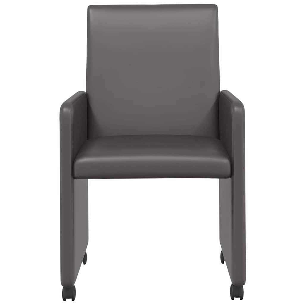 Esszimmerstühle mit Rollen 2 pcs Grau 57 x 66 x 94 cm