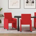 Esszimmerstühle mit Rollen 2 pcs Rot 57 x 66 x 94 cm Kunstleder