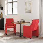 Esszimmerstühle mit Rollen 2 pcs Rot 57 x 66 x 94 cm Kunstleder